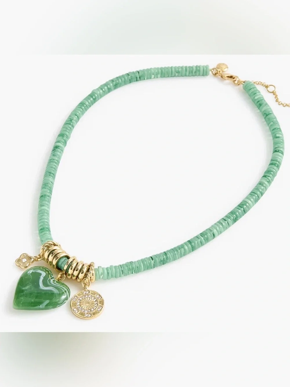 J.CREW BREADED HEART CHARM NECKLACE NEW